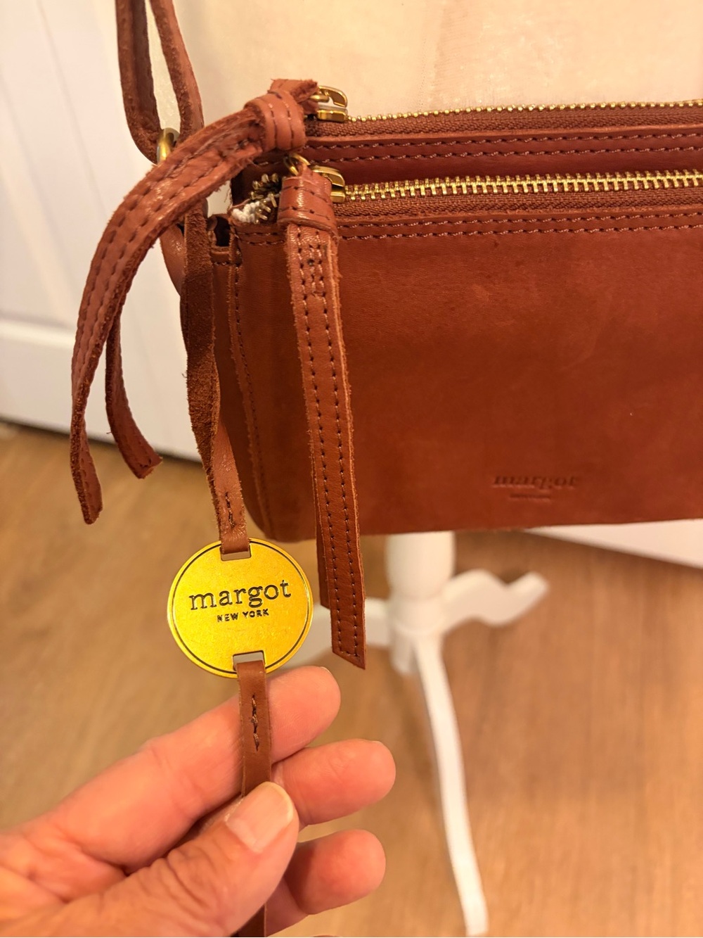 Margot NY Leather Crossbody Bag - Multi Compartment - Picture 3 of 16